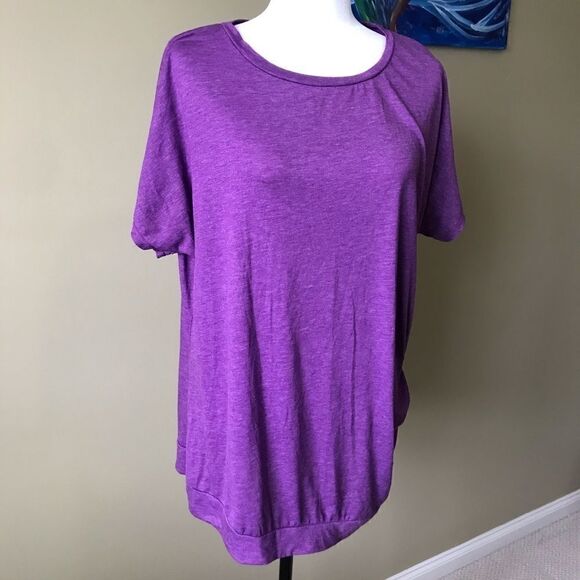 Purple T-Shirt with Side Button Detail - Picture 3 of 7
